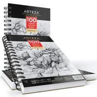 Bloc de dessin pour artiste BonVada NB-301, lot de 3, couverture en cuir, reliure parfaite, 60 feuilles, durable, sans acide, imprimé en couleur CMYK