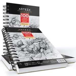 Paquete de 3 Blocs de Dibujo con Cubierta de Cuero Encuadernados Perfectamente, Papel de Dibujo Resistente, Libre de Ácido, para Acuarelas - Product Image 5