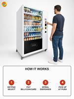 Distributeur automatique de snacks avec boissons fraîches, 54 compartiments, certifié CE, garantie 1 an, fabricant Guangzhou