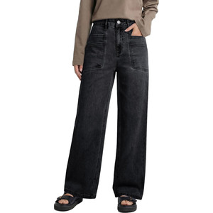 Pantaloni in denim elasticizzati a gamba larga a vita alta da donna Sidefeel - Product Image 3
