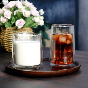 كوب بيرة زجاجي مزدوج الجدار سعة <span class=keywords><strong>16</strong></span> أونصة بدون غطاء زجاجي مع شعار مخصص - Product Image 5