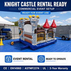 Château gonflable avec toboggan, zone d'escalade, thème château du dragon, location pour fêtes d'enfants, château gonflable commercial - Product Image 5