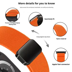 Correa de Reloj Inteligente Elástica de Nailon Lionorm, Correa Deportiva con Cierre Magnético para <span class=keywords><strong>Apple</strong></span> iWatch S11/10/9, Tamaños 38mm 40mm 41mm - Product Image 3