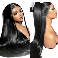 Perruque Lace Front en Cheveux Humains Vietnamiens Bruts Ultra-Lisses 13x6 5x5 Sans Colle Dentelle HD Pré-Pluckée Densité 180%
