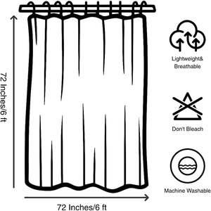 Ensemble de rideaux de <span class=keywords><strong>douche</strong></span> en polyester imperméable lavable en machine, style bohème minimaliste abstrait, arche simple, soleil moderne, pour la décoration de la salle de bain - Product Image 2