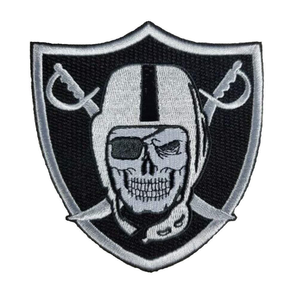 Personalizado Nfl Oakland Raiders Logotipo Escudo Patch Ferro Em Las Vegas Raiders Equipe De Futebol Ferro-em Jersey Patch