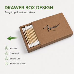 Hisopos de Algodón Desechables de Bambú y Algodón Biodegradables de Alto Estándar, Zero Waste, para Maquillaje, Limpieza de Oídos, Uso Diario - Product Image 3