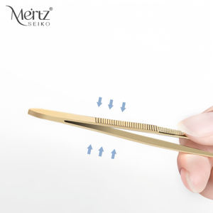 Pinset ujung miring emas mawar kualitas tinggi pegangan presisi pembentuk alis baja tahan karat alat kecantikan profesional - Product Image 4