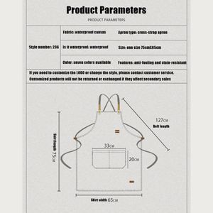 Tablier de cuisine promotionnel personnalisé en toile imperméable pour restaurant, tablier de jardin avec logo sur mesure - Product Image 4