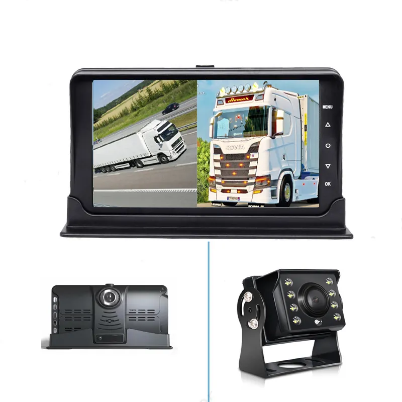Pantalla Lcd de 7 pulgadas con Monitor para autobús y furgoneta, sistema de cámara oculta de 1080P y 720P, MONITOR UNIVERSAL para remolque y camión
