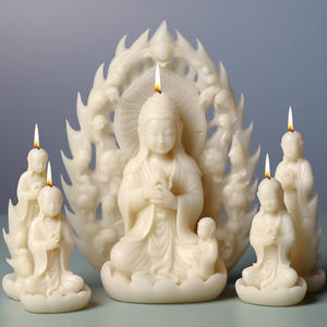 DIY ทําด้วยมือ Guanyin พระพุทธรูปฮอลล์น้ํามันหอ<span class=keywords><strong>ม</strong></span>ระเหยแ<span class=keywords><strong>ม</strong></span>่พิมพ์สําหรับพระพุทธรูปเทียนแม่พิมพ์ซิลิโคน - Product Image 1