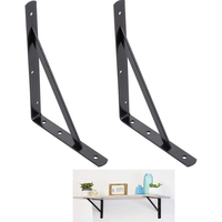 Support d'étagère en angle robuste pour truss, support diagonal, noir mat thermolaqué, fixation murale, forme en L robuste
