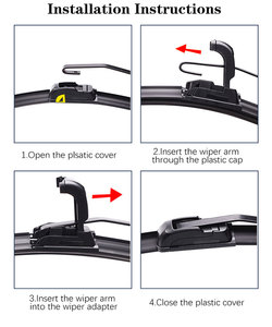 Spazzole tergicristallo universali per auto con montatura morbida senza telaio, in gomma naturale, per modello <span class=keywords><strong>Yaris</strong></span> - Product Image 6