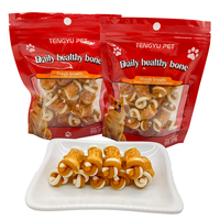 Joberill Bâtonnet à mâcher pour chien, bicolore, enveloppé de viande de poulet, à base de protéines élevées, sans céréales, non tachant, pour le nettoyage des dents et des molaires
