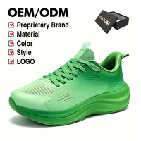 Chaussures de sport pour la gym et l'entraînement |   Chaussures de course légères OEM à dégradé vert, maille respirante, logo personnalisé, semelle antidérapante