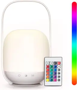 Lampada portatile da campeggio per esterni mini telecomando RGB colorata lampada da comodino per musica