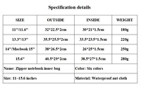 Sacoche de style professionnel pour tablette 13 pouces, étui pour ordinateur portable 11/14/15,6 pouces, pochette de rangement en tissu Oxford pour iPad et appareils Macbook 15 pouces