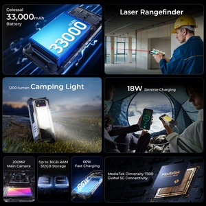 สมาร์ทโฟน Oukitel WP100 รุ่นทนทาน รองรับ 5G ระบบปฏิบัติการ Android 14 พร้อมฟังก์ชันวัดระยะทาง ไฟฉายสำหรับตั้งแคมป์ หน่วยความจำ 12+512GB แบตเตอรี่ 33000mAh กล้อง 200MP รองรับ NFC ปลดล็อคทั่วโลก WP100 - Product Image 2