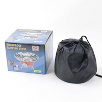Réchaud à Gaz Butane Mini Portable Léger Coupe-Vent Métallique Pliant pour Camping et Voyage en Extérieur