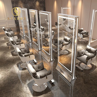 Ensemble chaise de salon et miroir station de salon avec miroir avec lumière led miroir ondulé pleine longueur