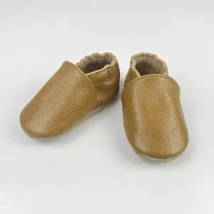 Fábrica de Bede, venta al por mayor, Zapatos caqui para aprender a caminar para bebés, zapatos para caminar en interiores, zapatos de cuero para bebés, piel de vaca