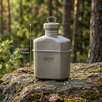 Ensemble bouilloire, boîte à lunch et bouteille d'eau en titane pur 1-2L, multifonctionnel, léger, portable, pliable et épaissi pour le camping en extérieur
