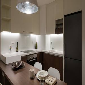 ตู้ครัวสไตล์โมเดิร์นร่วมสมัย ลายไม้โอ๊คแบบเชคเกอร์ ดีไซน์แผ่นเรียบ  วัสดุฟอร์มิก้า - Product Image 4