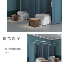 Rideau d'isolation en fer forgé en forme de U pour salon de beauté, vente chaude en Chine, design de rideau pour salon, meilleure qualité, vente directe d'usine