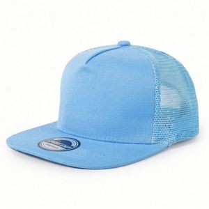 Men's Hard-Top <b>Summer</b> Mesh Trucker Hat Breathable Sunscreen <b>Flat</b> Brim Hip-Hop Style <b>Flat</b> Brim Snapback <b>Cap</b> - Product Image 5
