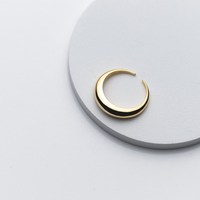 925 argent Sterling plaine anneau réglable ouvert plaqué or Knuckle bagues fête minimaliste mode bijoux pour les femmes