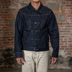 Blouson en jean ciré pour homme, col rabattu, manches classiques, couleur unie, délavé, décontracté, pour l'automne, séchage rapide, imperméable, fermeture avant - Product Image 1