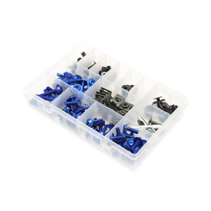 Kit de reparación de tornillos para carenado de motocicleta, tornillos de acero azul para motocicleta de calle, 177 piezas - Product Image 3