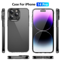Coque de Téléphone Fine et Transparente en TPU de 1,5 mm avec Bumper Antichoc pour iPhone 13 14 Pro 15 16 17 Pro Max