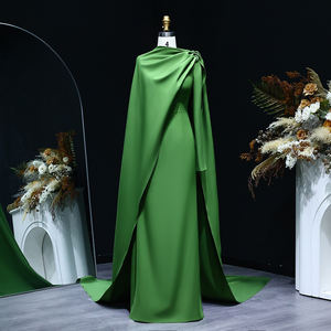 Gaun Malam Sharon Said SF068 Hijau Elegan Lengan Panjang dengan Cape, Gaun Pesta Formal Pernikahan, Gaun <span class=keywords><strong>Prom</strong></span>, Gaun Tamu, Tidak Tersedia - Product Image 2