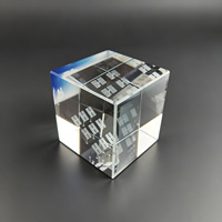 Plaque en cristal Neelpure 188294 bleue, motif panneau solaire gravé au laser 3D, pour souvenir d'entreprise de nouvelles énergies