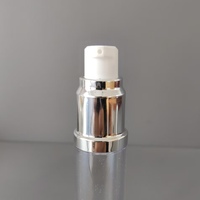 Bouchon à vis cylindrique transparent en ABS argent mat brillant pour flacon pompe, cosmétiques haut de gamme, lotion sans air, soins de la peau