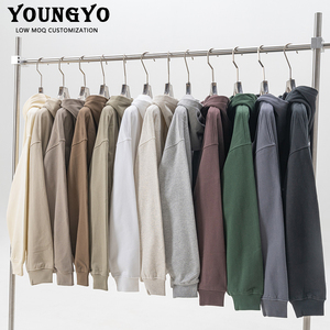 Thời Trang 450 GSM Kéo Hơn Hoodies Người Đàn Ông Nặng Đau Khổ Bán Buôn Hoodies Quá Khổ Đá Cổ Điển Rửa Sạch Hoodie Trống - Product Image 3