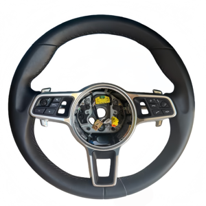 Volante de Cuero Redondo Personalizado, Superventas, para Porsche Panamera, <span class=keywords><strong>Macan</strong></span>, Cayenne, 918, 911, 718, 970, 971, 958 - Product Image 1