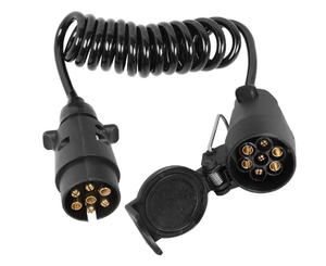 Câble d'extension en spirale de <span class=keywords><strong>remorque</strong></span> ISO 1724 <span class=keywords><strong>7</strong></span> <span class=keywords><strong>broches</strong></span>/13 <span class=keywords><strong>broches</strong></span> <span class=keywords><strong>12v</strong></span> PU fil de bobine de remorquage caravane, camping-car, <span class=keywords><strong>remorque</strong></span>, camion - Product Image 2