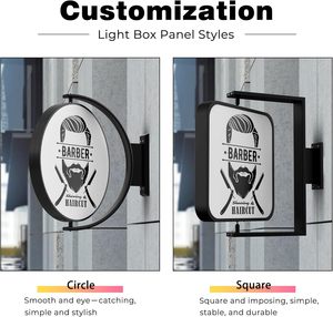 Custom Round Waterproof LED <b>Light</b> Box 360 Degree Rotatable LED Outdoor Projecting Advertising Lightbox <b>Sign</b> for Retail Store - Product Image 4
