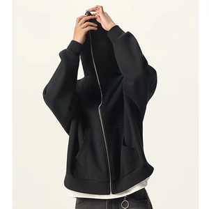 Hoodie Zipper dengan Cetakan DTG Gaya Hiu di Seluruh Bagian, Model Street Heavyweight - Product Image 3