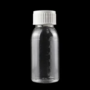 graduated 2oz/60ml,5oz/150ml PET empty liquid medicine syrup bottles transparent Prescription Pharmacy Bottle RX bottle