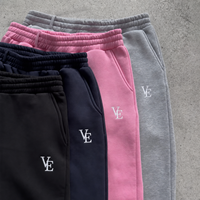 Ensemble de survêtement en coton épais personnalisé avec logo pour homme – Hoodie zippé oversize à épaules tombantes et pantalon de survêtement large