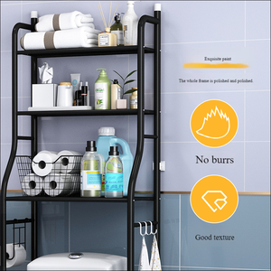 Support de <span class=keywords><strong>machine</strong></span> à <span class=keywords><strong>laver</strong></span> moderne en métal à 3 niveaux, étagère de rangement pour salle de bain au-dessus des toilettes, gain de place - Vente chaude - Product Image 3
