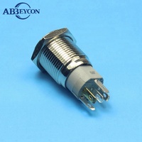 1696F 16mm Momentané Bi-couleur Led Interrupteur Magnétique Bouton Poussoir 220V