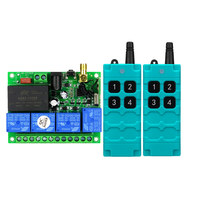 Récepteur industriel sans fil 433 MHz 4 canaux, interrupteur de télécommande longue portée, contrôleur de relais 10A, antenne DC12V/24V/36V/48V