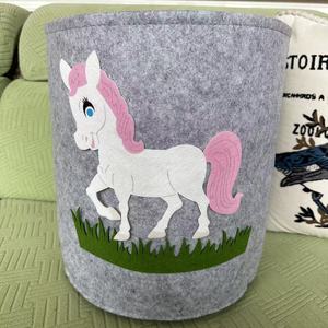 Customized Household Foldable Felt <strong>Storage</strong> <strong>Basket</strong> <strong>Large</strong> Capacity Cylindrical Organizer for Toys Clothes Snacks Laundry - Product Image 6