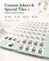 Nouveaux ensembles de Mahjong américains Sunday 2026 originaux – Tuiles de Mahjong de luxe gravées sur mesure en acrylique bleu à 4 couches pour fêtes de jardin