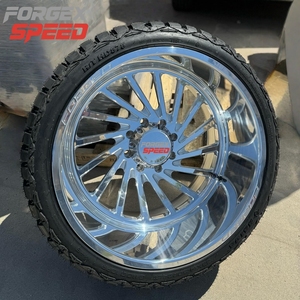 Jante Forgée Forgex <span class=keywords><strong>CREDO</strong></span> Polie à Lèvre Profonde Chrome Forgée en Alliage pour Camion Ford Silverado1500 2500 3500 Ram 8x165.1 8x180 - Product Image 1