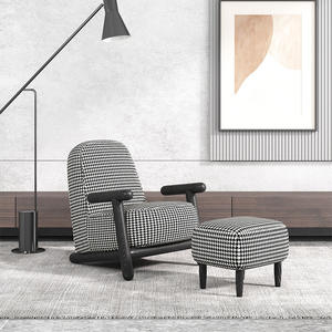 <b>Sofa</b> Chair Single Italian Style Houndstooth Pattern Comfortable <b>Seat</b> <b>Cushion</b> Modern Minimalist Living Room Chair - Product Image 2